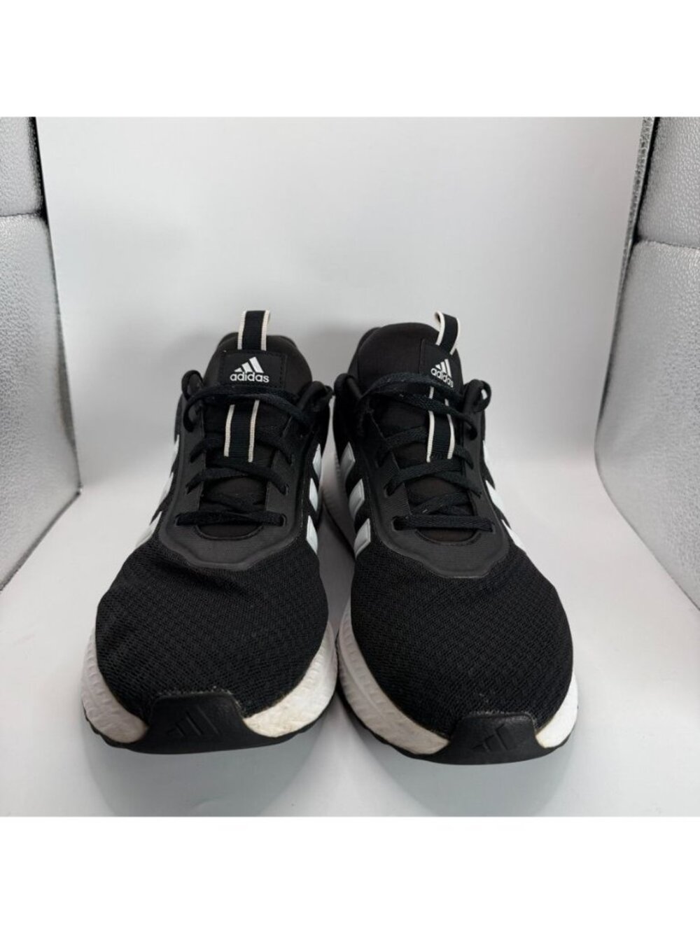 Adidas Cloudfoam Black & White Mens Athletic Sneakers Size 10.5 Lightweight Cush - Picture 2 of 8